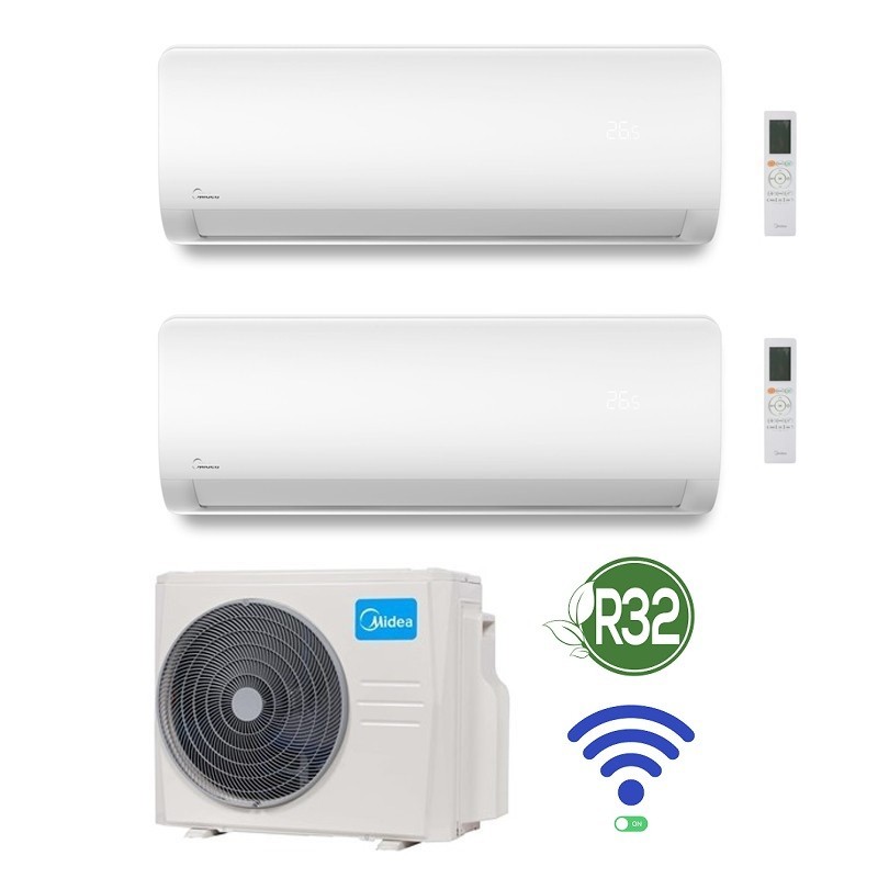 GARANZIA ITALIA Condizionatore Climatizzatore Dual Split Midea Xtreme Pro GREEN 9000 + 12000 M2OE-18HFN8-Q Wi-fi