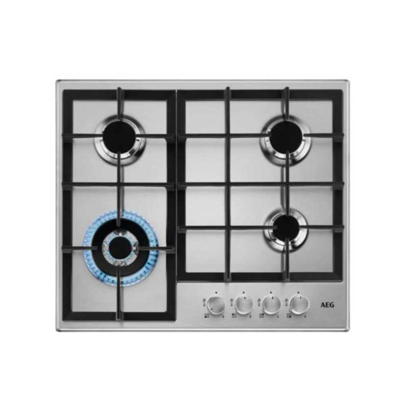NUOVO MODELLO PIANO GAS HGB64400SM 60CM 4F INOX Aeg Cod. 949640849 Piani Cottura A Gas