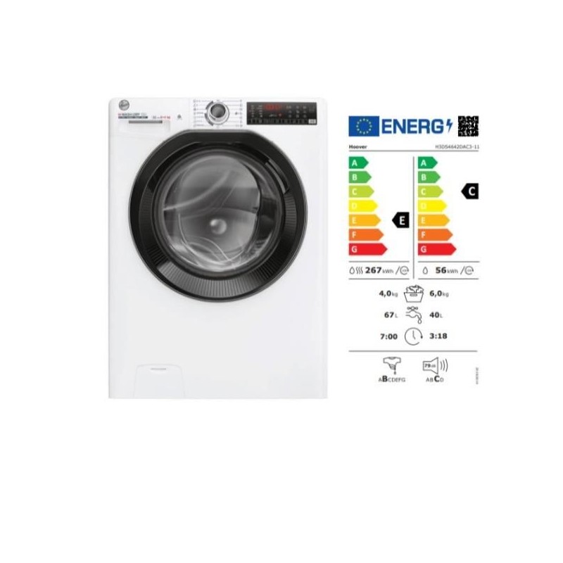 NUOVO MODELLO HOOVER LAVASC SLIM H3DS4642DAC3-11 Hoover Cod. 31020016 Lavasciuga A Carica Frontale