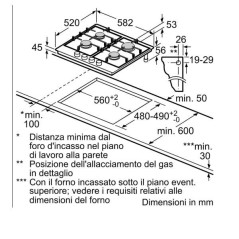 PROMOZIONE Bosch PIANO GAS PGP6B5K85 60CM 4F INOX Cod. PGP6B5K85 A Gas
