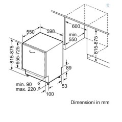 PROMOZIONE Bosch LAVAST 14CP A 60CM HOMEC Cod. SMV8ECX01E Da Incasso