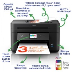 PROMOZIONE Epson WORKFORCE WF-2960DWF Cod. C11CK60403 Multifunzione Ink-Jet