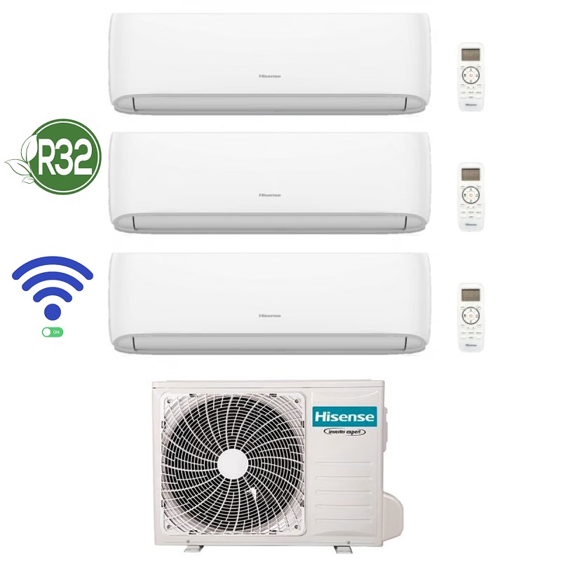 GARANZIA ITALIA Condizionatore Climatizzatore Trial Split Hisense Hi-Comfort 7000+7000+9000 esterna 4AMW81U4RJC WiFi A++