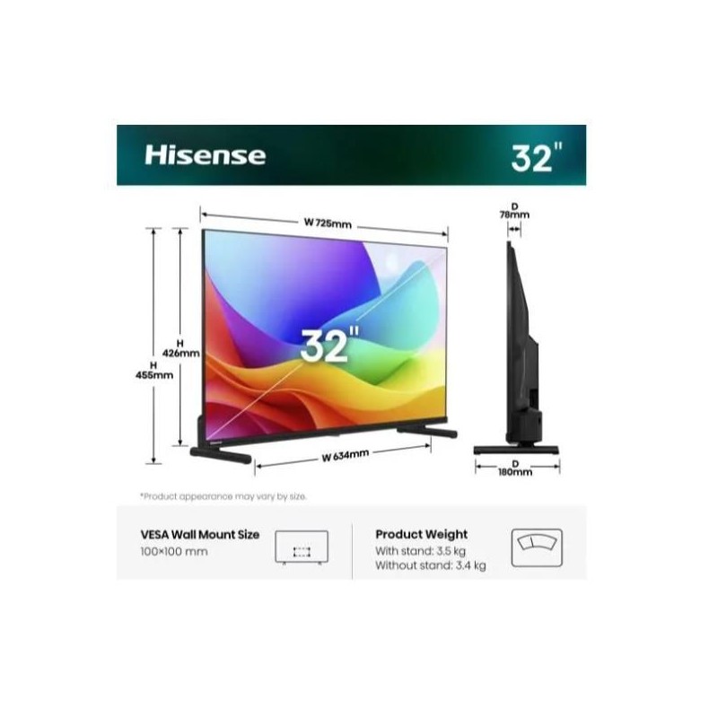 PROMOZIONE Hisense 32 A59S QLED FHD SMART VIDAA Cod. 32A59S TV