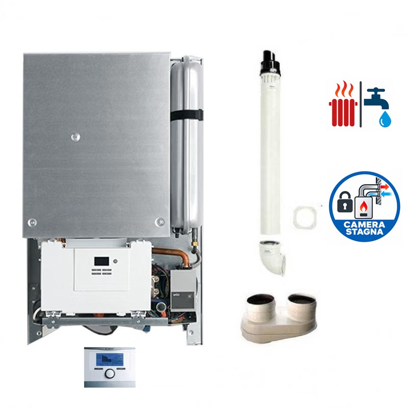 GARANZIA ITALIA Caldaia Vaillant a condensazione ecoINWALL plus VMW 266/2-5 B 26 kW Metano/GPL da incasso + Kit Fumi OMAGGIO