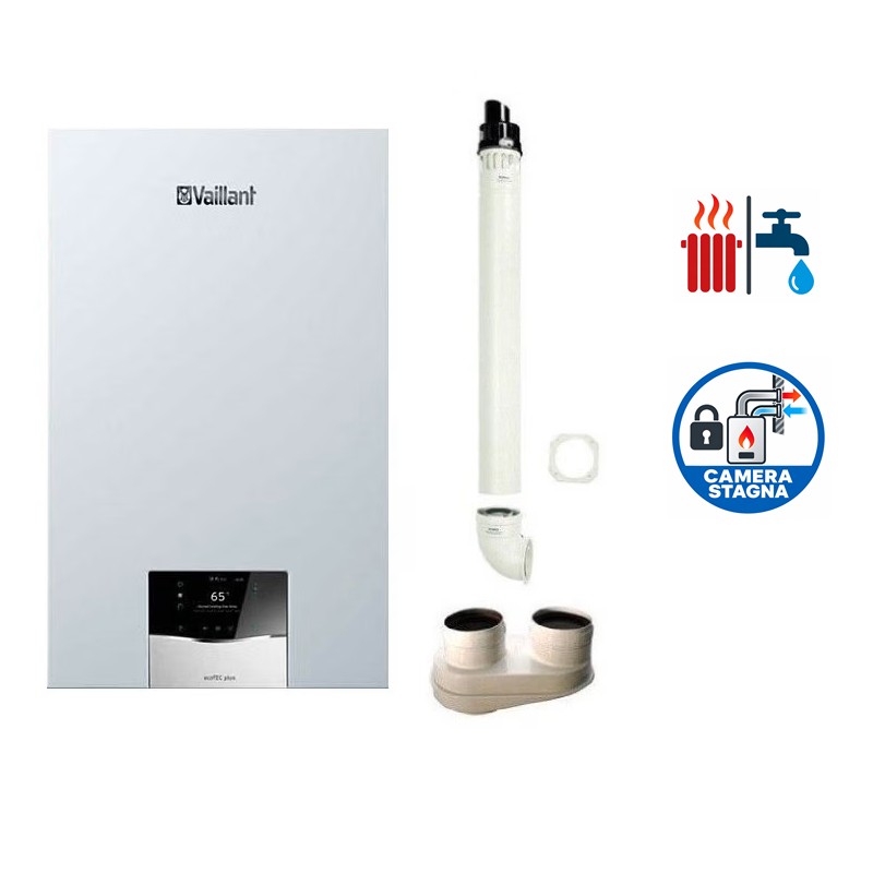 GARANZIA ITALIA Caldaia Vaillant ecoTEC plus VMI 26 kW a condensazione con bollitore 0010025186 + Kit Fumi OMAGGIO