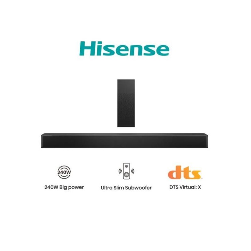 PROMOZIONE Hisense SOUNDBAR HS2100 2.1 DOLBY+SUB240W Cod. HS2100 SoundBar PROMOZIONE Hisense SOUNDBAR HS2100 2.1 DOLBY+SUB240W Cod. HS2100 SoundBar