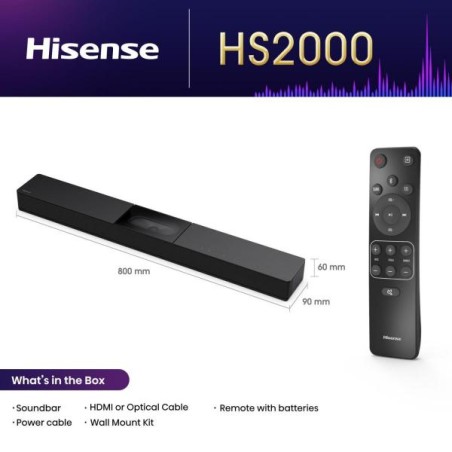 PROMOZIONE Hisense SOUNDBAR HS2000 2.1 DOLBY BT 240W Cod. HS2000 SoundBar