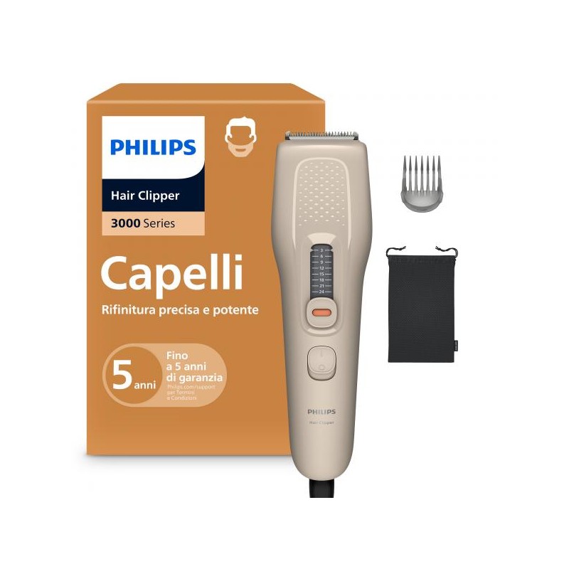 PROMOZIONE Philips SERIE 3000 BEIGE Cod. HC3734/15 Tagliacapelli