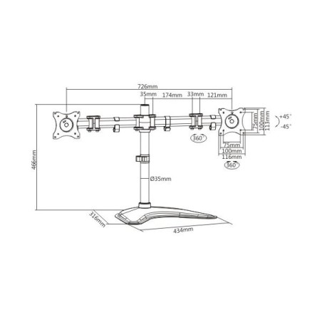 PROMOZIONE Prodotti Bulk BRACCIO SUPPORTO TAVOLO 27 Cod. LKBR08 STAFFE