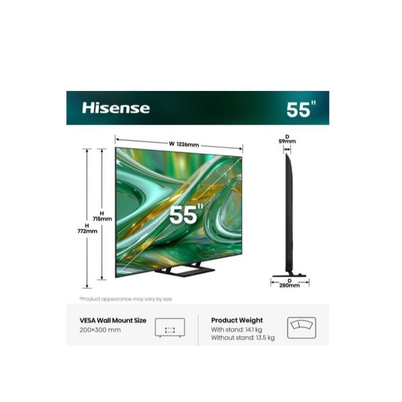 PROMOZIONE Hisense 55 E89S MINI LED 4K UHD VIDAA 144HZ Cod. 55E89S TV PROMOZIONE Hisense 55 E89S MINI LED 4K UHD VIDAA 144HZ Cod. 55E89S TV