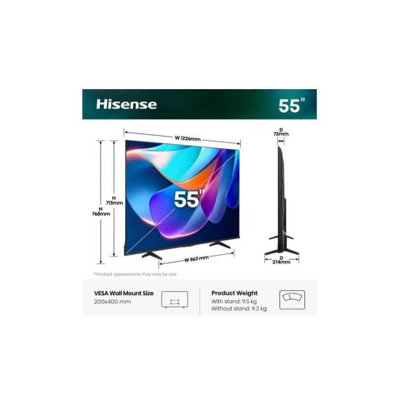 PROMOZIONE Hisense 55 A69S 4K UHD SMART VIDAA Cod. 55A69S TV PROMOZIONE Hisense 55 A69S 4K UHD SMART VIDAA Cod. 55A69S TV