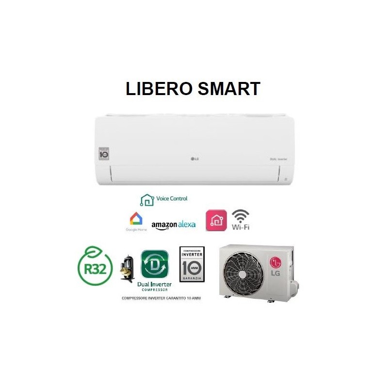 Condizionatore Climatizzatore WIFI R32 LG Libero Smart - S24ET 24000 btu Mono SPlit Inverter