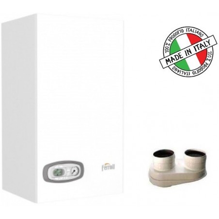 Caldaia a Condensazione Ferroli DIVACONDENS D PLUS F24 LOW NOx Metano GPL Completo di kit Scarico Fumi Sdoppiato