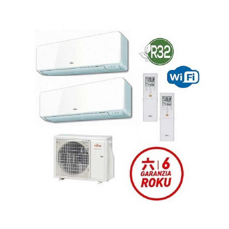 GARANZIA ITALIA Condizionatore R32 Fujitsu Dual Split 9000 + 12000 AOYG14KBTA2 ASYG09KMCF ASYG12KMCF