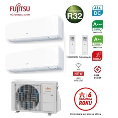 NUOVO Condizionatore Climatizzatore R32 WIFI Fujitsu Dual Split 9000 + 12000 AOEG18KBCA2 + ASEH09KGTG + ASEH12KGTG