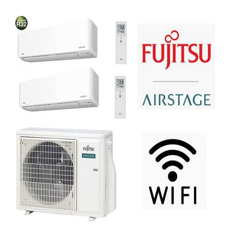 GARANZIA ITALIA ULTIMA VERSIONE Condizionatore R32 Fujitsu Dual Split 7000 + 7000 AOEG14KBCA2 + 2x ASEH07KMCG WIFI INTEGRATO GARANZIA ITALIA ULTIMA VERSIONE Condizionatore R32 Fujitsu Dual Split 7000 + 7000 AOEG14KBCA2 + 2x ASEH07KMCG WIFI INTEGRATO